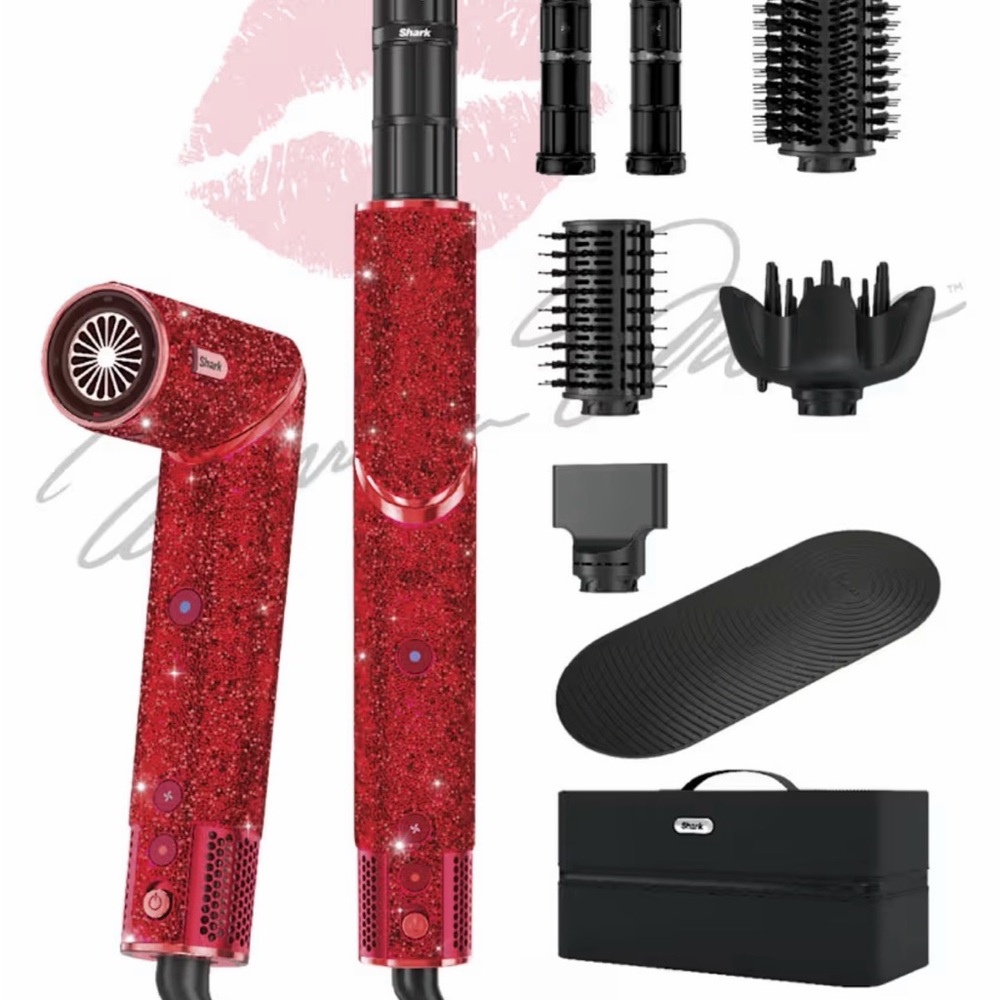 Red Glitter Hair Styling Set